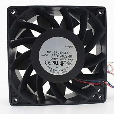 for 48V 120mm Delta FFB1248SHE 12038 0.57A 56.5DB 170.92CFM 3600RPM 3-Wire Dual Ball Speed Cooling Fan
