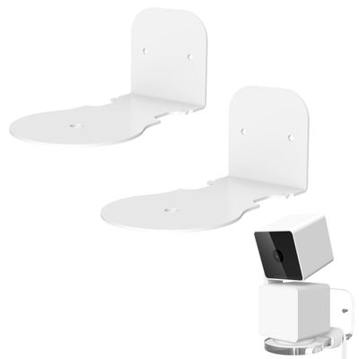 ZahoTse for WYZE Cam Pan v3 Indoor/Outdoor Holder Wall Mount WYZE Cam Pan v3 Indoor/Outdoor Stand Bracket Accessories, WYZE Cam Pan v3 Indoor/Outdoor Speaker Accessory Rack (2 Pieces, White) JB06