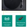 Electrohome Montrose Wireless Vinyl Record Player 2-Speed Belt-Drive Turntable, with Audio-Technica Stylus, Bluetooth, Vinyl-to-MP3 Recording, Speed Control Motor, Built-in Preamp, Wood Plinth (RR36B) view 3