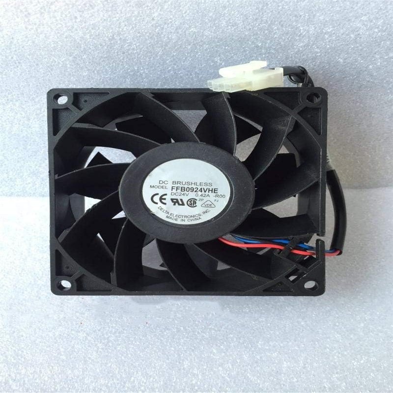 FFB0924VHE Delta 24V 90mm Cooling Fan - 9038 3800RPM 0.42A 47.5DB 2-Wire Cooling Fan