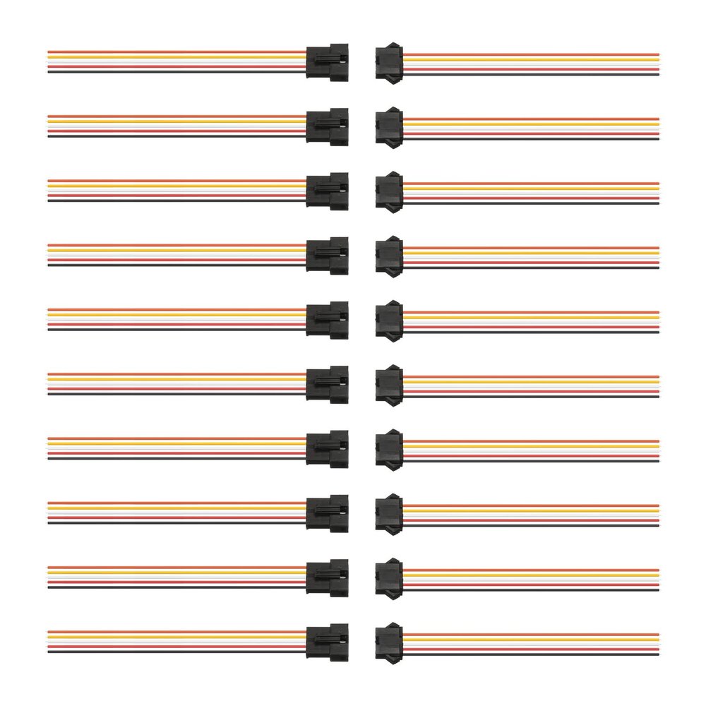 MECCANIXITY 20PCS SM 5Pin Connector Male to Female Plug Electrical Wire 2.54mm Pitch 30CM Terminal Connector Cable for LED Light Strips RC Airplane