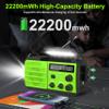 Emergency Radio with Solar & Hand Crank Radio 22200mWh (6000mAh) NOAA Emergency Weather Radio Alert, SOS Alarm, AM/FM, Hand Crank Flashlight, Compass for Tornado, Winter Storm, and Survival Kits view 4