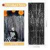10 Pack Black Foil Curtain Backdrop 3.2ft x 9.8ft Metallic Tinsel Foil Fringe Curtains Streamer Photo Booth Backdrop for Birthday Party Engagement Bachelorette Party Decorations (Black) view 3