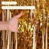 10 Pack Gold Foil Curtain Backdrop 3.2ft x 9.8ft Metallic Tinsel Foil Fringe Curtains Streamer Photo Booth Backdrop for Birthday Party Engagement Bachelorette Party Decorations (Gold) view 2