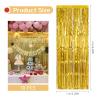10 Pack Gold Foil Curtain Backdrop 3.2ft x 9.8ft Metallic Tinsel Foil Fringe Curtains Streamer Photo Booth Backdrop for Birthday Party Engagement Bachelorette Party Decorations (Gold) view 3