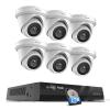 PANOOB NVR Security Camera System 8 Channel, 6X 5MP Wired Surveillance IP Dome Turret Camera with Person Detection for Home Security, 100ft IR Night Vision, 4K 8CH PoE NVR 2TB HDD, PD93A0608-5M view 1