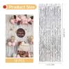 10 Pack Silver Foil Curtain Backdrop 3.2ft x 9.8ft Metallic Tinsel Foil Fringe Curtains Streamer Photo Booth Backdrop for Birthday Party Engagement Bachelorette Party Decorations (Silver) view 3