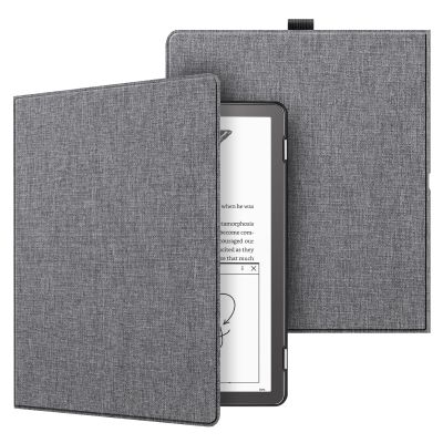 Fintie Slimshell Case for 10.2" Kindle Scribe (2024/2022 Release) - Slim Lightweight Premium PU Leather Book Folio Cover, Auto Sleep/Wake with Pen Holder, Gray