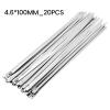 20/40Pcs Stainless Steel Cable Ties Reusable Self-Sealing Fastening Tie Multi-Purpose Metal Hardware Cable Organizer (Color : 20pcs4.6x100mm) view 2