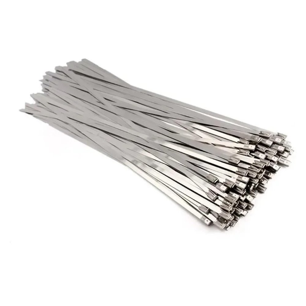 20/100pcs Stainless Steel Cable Ties Reusable Self-Sealing Metal Fastening Lock up Cable Tie Hardware Cable Organizer (Color : 40PCS, Size : 4.6mmx150mm)