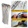 20/100pcs Stainless Steel Cable Ties Reusable Self-Sealing Metal Fastening Lock up Cable Tie Hardware Cable Organizer (Color : 80PCS, Size : 4.6mmx200mm) view 4