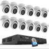 PANOOB 16 Channel Security Camera System, 12x 5MP Wired IP Turret Dome PoE Camera Outdoor, AI Human Detection, Built-in Mic, Remote Access, 4K 16 Channel NVR 4TB HDD for 24-7 Recording, PD93A1216-5M view 1