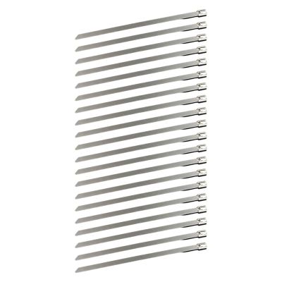20Pcs Stainless Steel Cable Ties Reusable Self-Sealing Fastening Lock up Multi-Purpose Metal Hardware Cable Organizer (Color : Silver, Size : 4.6x150)