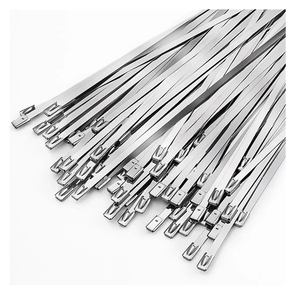 60/20Pcs 0.81x5.91 7.87 11.81 Inch Stainless Steel Cable Ties Reusable Self-Sealing Fastening Rings Metal Zip Cables Tie (Color : 4.6x200mm, Size : 60PCS)