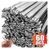 60/20Pcs 0.81x5.91 7.87 11.81 Inch Stainless Steel Cable Ties Reusable Self-Sealing Fastening Rings Metal Zip Cables Tie (Color : 4.6x200mm, Size : 60PCS) view 3