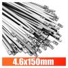 60/20Pcs 0.81x5.91 7.87 11.81 Inch Stainless Steel Cable Ties Reusable Self-Sealing Fastening Rings Metal Zip Cables Tie (Color : 4.6x150mm, Size : 20PCS) view 2