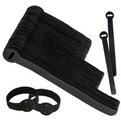 120 PCS 5/6/8 Inch Cord Wraps for Charging Cords  Data Cable Organizer Ties  Reusable Cable Ties  Electrical Wire Straps, Black