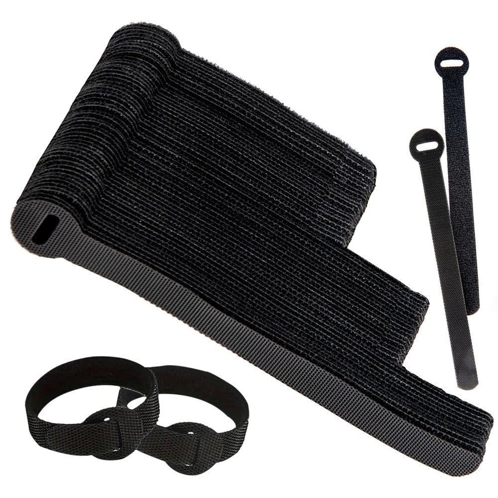 120 PCS 5/6/8 Inch Cord Wraps for Charging Cords  Data Cable Organizer Ties  Reusable Cable Ties  Electrical Wire Straps, Black