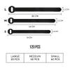 120 PCS 5/6/8 Inch Cord Wraps for Charging Cords  Data Cable Organizer Ties  Reusable Cable Ties  Electrical Wire Straps, Black view 2
