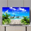 TV Cover Indoor TV Dust Cover Seaside Scenery Printing TV Dust Cover TV/Computer Dustproof Sunproof Display Protect Fabric Home Textile Protective Cover Hanging Curved Screen Desktop Screen Universal view 1