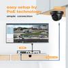 PANOOB 8 Channel Security Camera System PoE, 8X Wired IP Dome Turret PoE Camera for Indoor Outdoor, Remote Playback 24/7 Recording, Human Detection, Built-in Mic, 4K 8CH NVR 2TB HDD, PD93A30808-5M view 2
