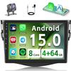 [8-Core 4+64G] for Toyota RAV4 2007-2012 Android 15 Car Stereo, Hikity 9'' Touchscreen RAV4 Radio Wireless Carplay Android Auto Bluetooth/5G WiFi, 32EQ/DSP/FM/RDS, GPS/SWC, 59 UI/1280P Backup Cam+Mic view 1