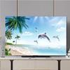 TV Cover Indoor TV Dust Cover Seaside Scenery Printing TV Dust Cover TV/Computer Dustproof Sunproof Display Protect Fabric Home Textile Protective Cover Hanging Curved Screen Desktop Screen Universal view 1