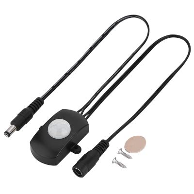 5A Led Strip Sensor Power Switch, 6?24V Mini PIR Infrared Motion Switch for LED Strip Light(Black)