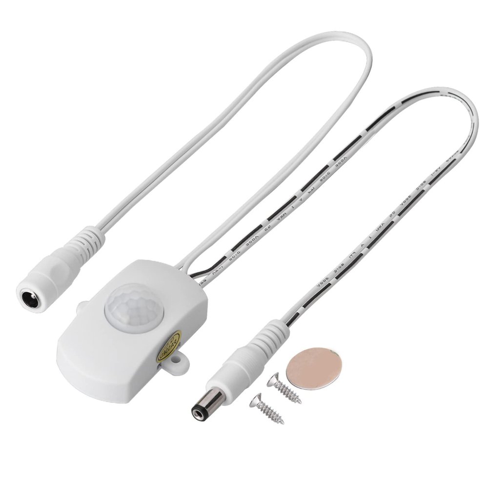 5A Led Strip Sensor Power Switch, 6?24V Mini PIR Infrared Motion Switch for LED Strip Light(White)