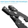 Agiiman Crimping Tool Multifunctional Crimper Stripper Cutter 10-26AWG Terminal Crimp Hand tool Bare&Normal Terminal (Color : Plier Set) view 4
