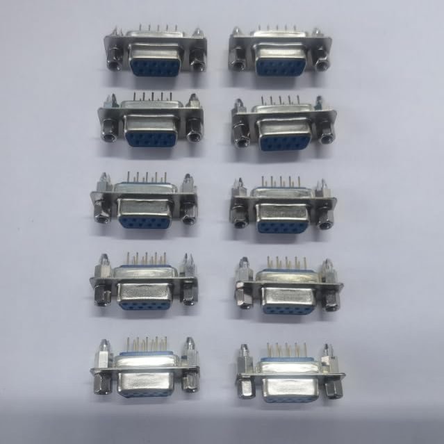10pcs Electrical Equipments Supplies DB9 Connector Male Harpoon DP9 180-degree Vertical line Male Harpoon Welded Plate with Fixing Screws (10pcs Female)