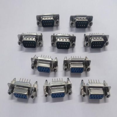 10pcs Electrical Equipments Supplies DB9 Connector Male Harpoon DP9 180-degree Vertical line Male Harpoon Welded Plate with Fixing Screws (5Male+5Female)