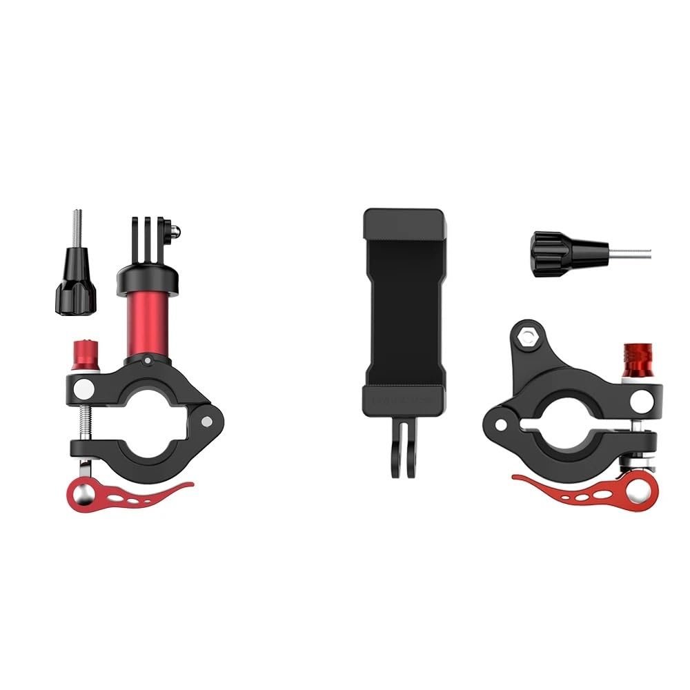 Drone Accessories for Alloy Bike Mount Clamp Action Camera Holder for Bicycle Mobile Phone Navigation Bracket for GoPro 9 Insta360 One R Action Camera (Size : Combo)