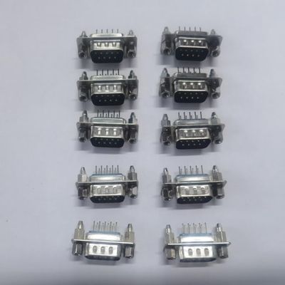 10pcs Electrical Equipments Supplies DB9 Connector Male Harpoon DP9 180-degree Vertical line Male Harpoon Welded Plate with Fixing Screws (10pcs Male)