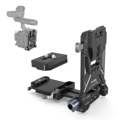 SMALLRIG Foldable V Mount Battery Plate w/QR Plate for Arca, for Sony FX3 / A7 V / A7 IV / A7S III, for Canon R5 / R6, for Nikon Z8, Compact Camera Video Rig, for NEEWER V Mount Battery PS099E