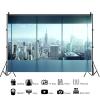 15x10ft Business Office Backdrop French Window City View Photography Background Modern Buildings New York Skyline Banner Landscape Decorations Supplies Photo Booth Props view 2