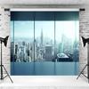 15x10ft Business Office Backdrop French Window City View Photography Background Modern Buildings New York Skyline Banner Landscape Decorations Supplies Photo Booth Props view 3