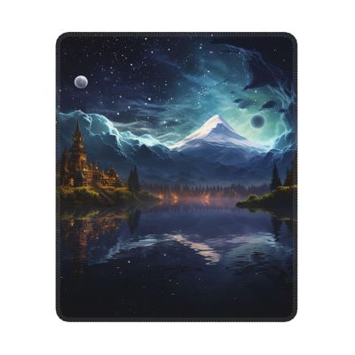 BTCOWZRV Fantasy Night Scene Print Mousepad Non-Slip Rubber Mousepad Mat 10 X 12 in Personalized Gaming Mousepad Desk Accessories for Laptop Home Office Men Women Gifts, White