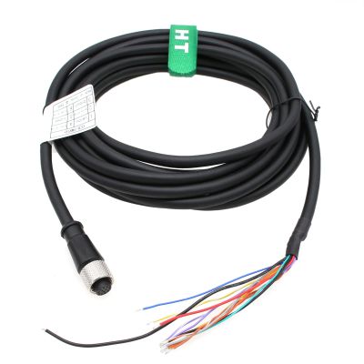 HangTon 12 Pin Power IO Cable for Cognex in Sight 9000 2000 300 Omron V430 F430 Baumer Actuator Sensor Encoder, M12 A Coding Female to Bare Wire 30m