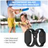 FGERWZ2 Pack for Samsung Galaxy Smart Tag 2 Bracelet, Soft Silicone Case SmartTag 2 Holder Hidden Wristband Waterproof Full Cover Watch Band for Toddler Child Elderly (Black+Black) view 2