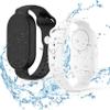 FGERWZ2 Pack for Samsung Galaxy Smart Tag 2 Bracelet, Soft Silicone Case SmartTag 2 Holder Hidden Wristband Waterproof Full Cover Watch Band for Toddler Child Elderly (Black+White) view 1