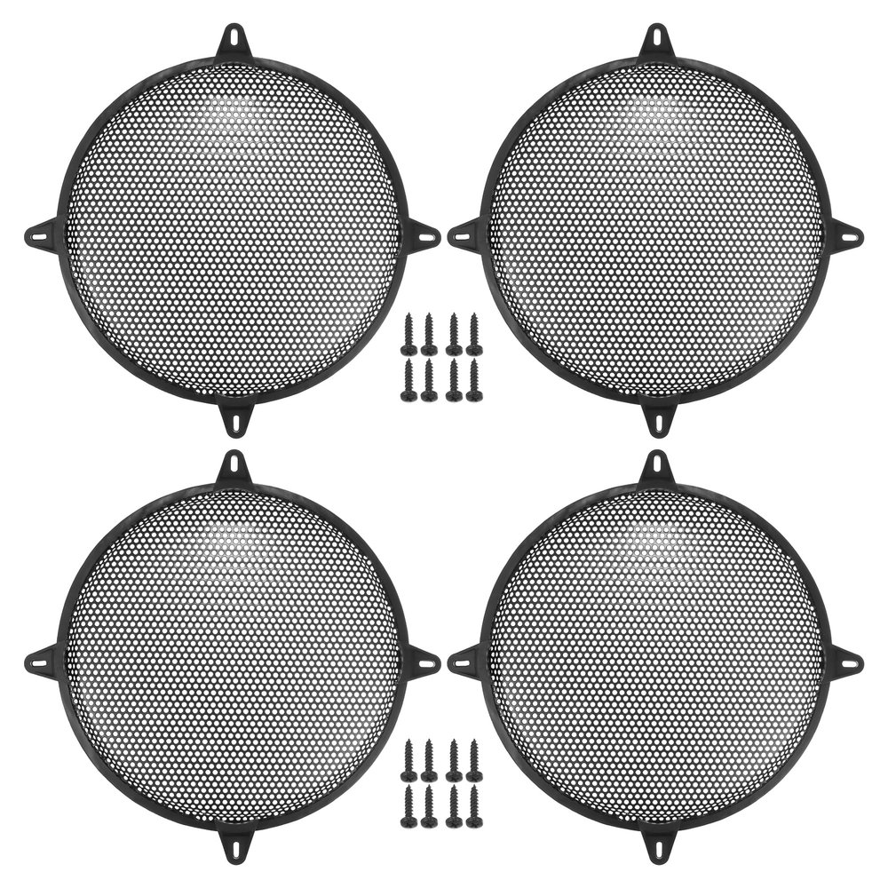 ACROPIX Universal 12" Car Speaker Grills Cover Mesh Round 12 Inch Audio Speaker Subwoofer Guard Protector Case with Screws and Clips Iron Black - Pack of 4