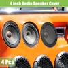 ACROPIX Universal 4" Car Speaker Grills Cover Mesh Round 4 Inch Audio Speaker Subwoofer Guard Protector Case with Mounting Screws Iron Matte Black - Pack of 4 view 2