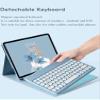 HENGHUI Keyboard Mouse for Galaxy Tab A7 Lite 8.7 inch Keyboard Case with Mouse Cute Round Key Color Keyboard Wireless Detachable BT Keyboard Cover,Black+White view 2