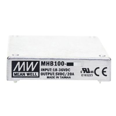 Mean Well MHB 100W 5V 0-20A Power Supply Converter MHB100-24S05 DC-DC Single Output Switching Power Supply Driver Transformer with Remote Sensing, Remote Switching Function