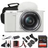 Sony ZV-E10 Vlogging Mirrorless Camera (White) with E PZ 1650mm Lens (ILCZV-E10L/W) | 24.2 MP APS-C Sensor | 4K Video with 64GB Card, Card Reader, Case, Flex Tripod, Cap Keeper and More view 1