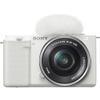 Sony ZV-E10 Vlogging Mirrorless Camera (White) with E PZ 1650mm Lens (ILCZV-E10L/W) | 24.2 MP APS-C Sensor | 4K Video with 64GB Card, Card Reader, Case, Flex Tripod, Cap Keeper and More view 4