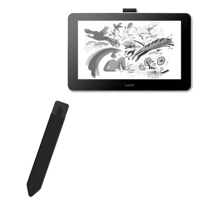 BoxWave Stylus Pouch Compatible with Wacom DTC133W0A (13.3 in) - Stylus PortaPouch, Pen Stylii Holder Carrier Portable Self-Adhesive - Jet Black