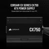 CORSAIR CX750 80 Plus Bronze Non Modular Low-Noise ATX 750 Watt Power Supply - NA - Black view 2