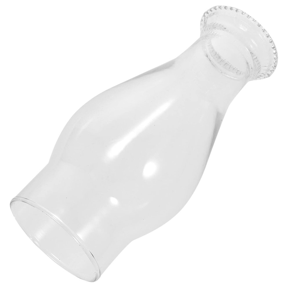 SaditY Clear Glass Lamp Chimney Glass Kerosene Lamp Shade Oil Lamp Covers Clear Crimped Top Hooded Candle Holder Cover Replacement for Antique Vintage Chamber Lamp Transparent
